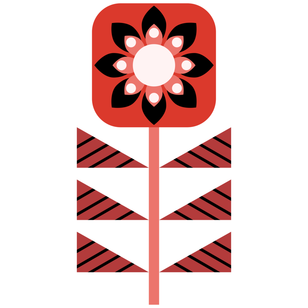 Scandinavian Folk Art Flower png