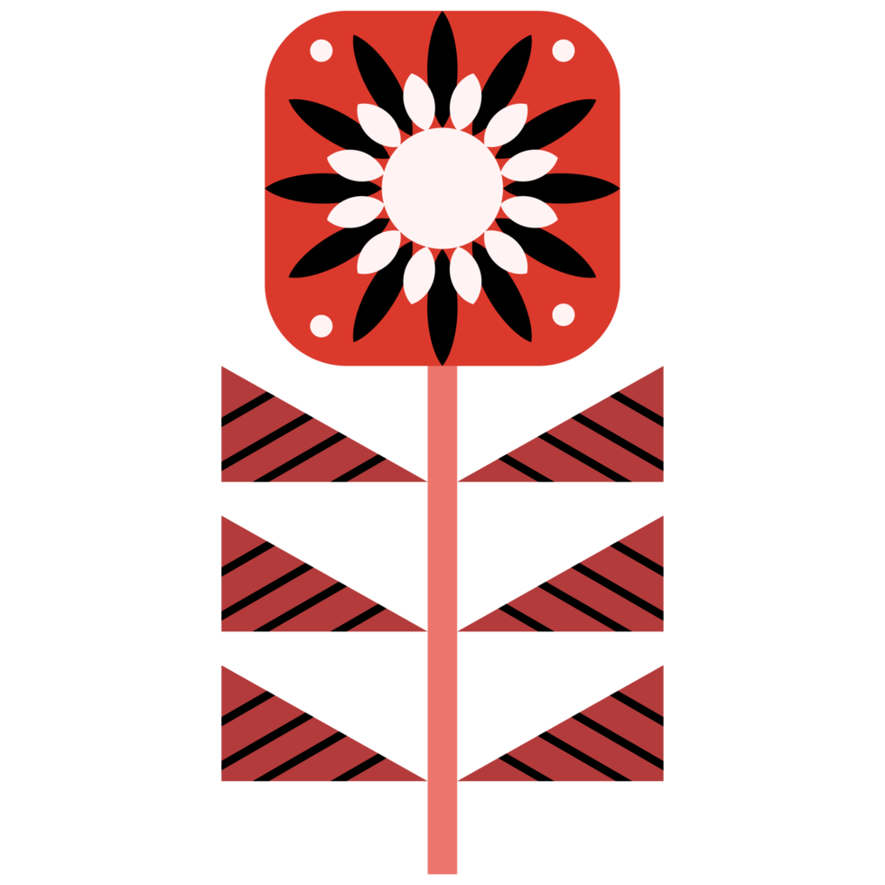Scandinavian Folk Art Flower png