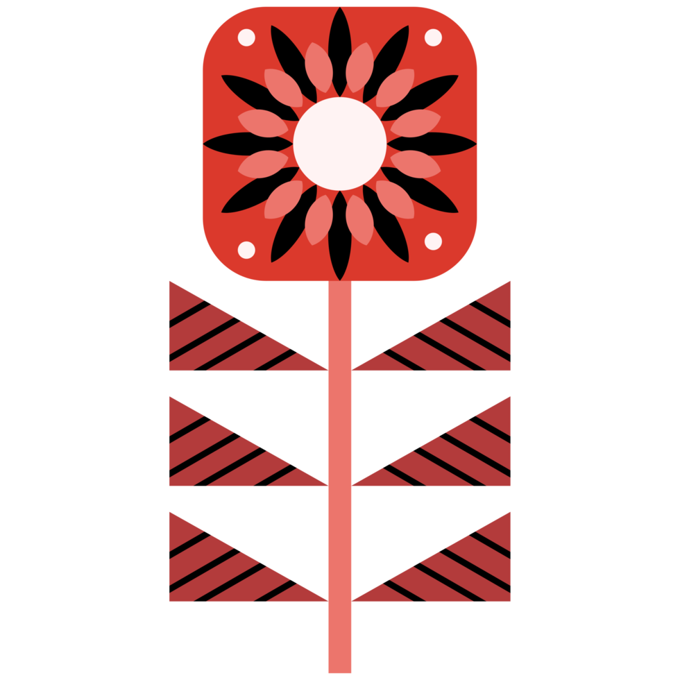 Scandinavian Folk Art Flower png