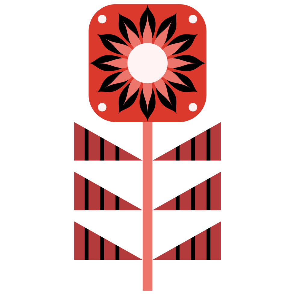 Scandinavian Folk Art Flower png