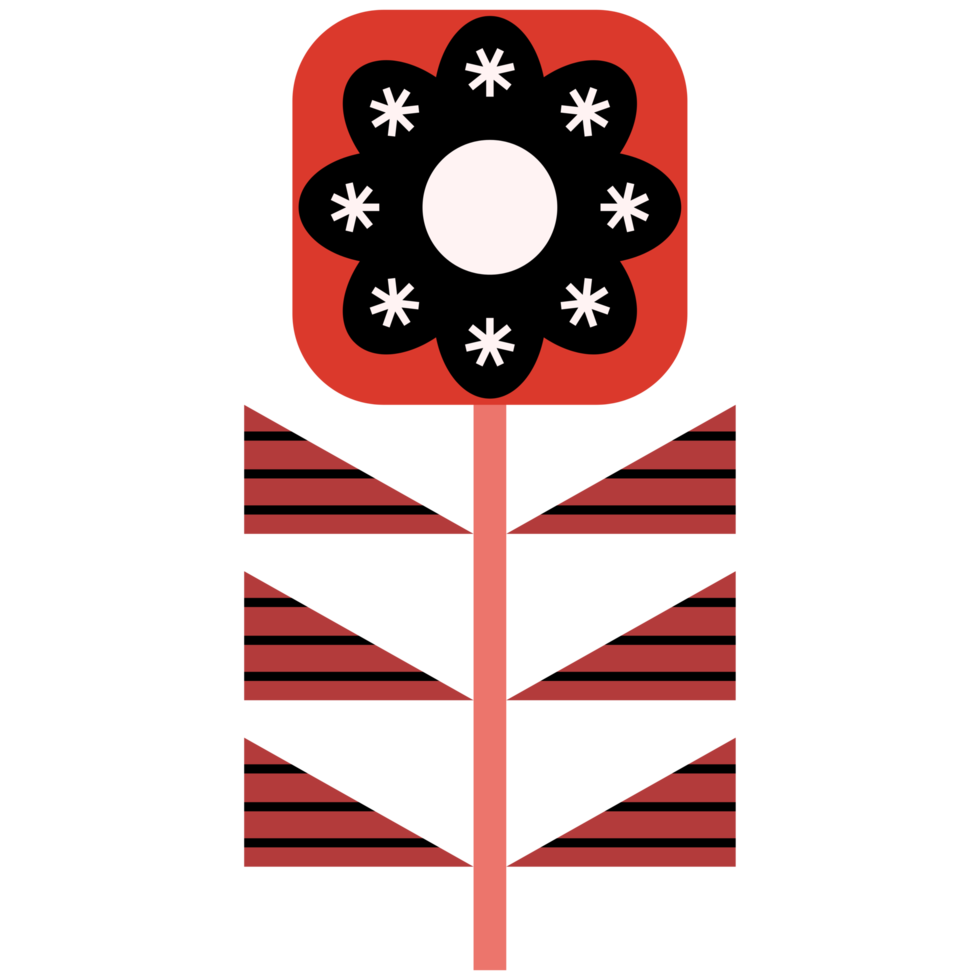 Scandinavian Folk Art Flower png