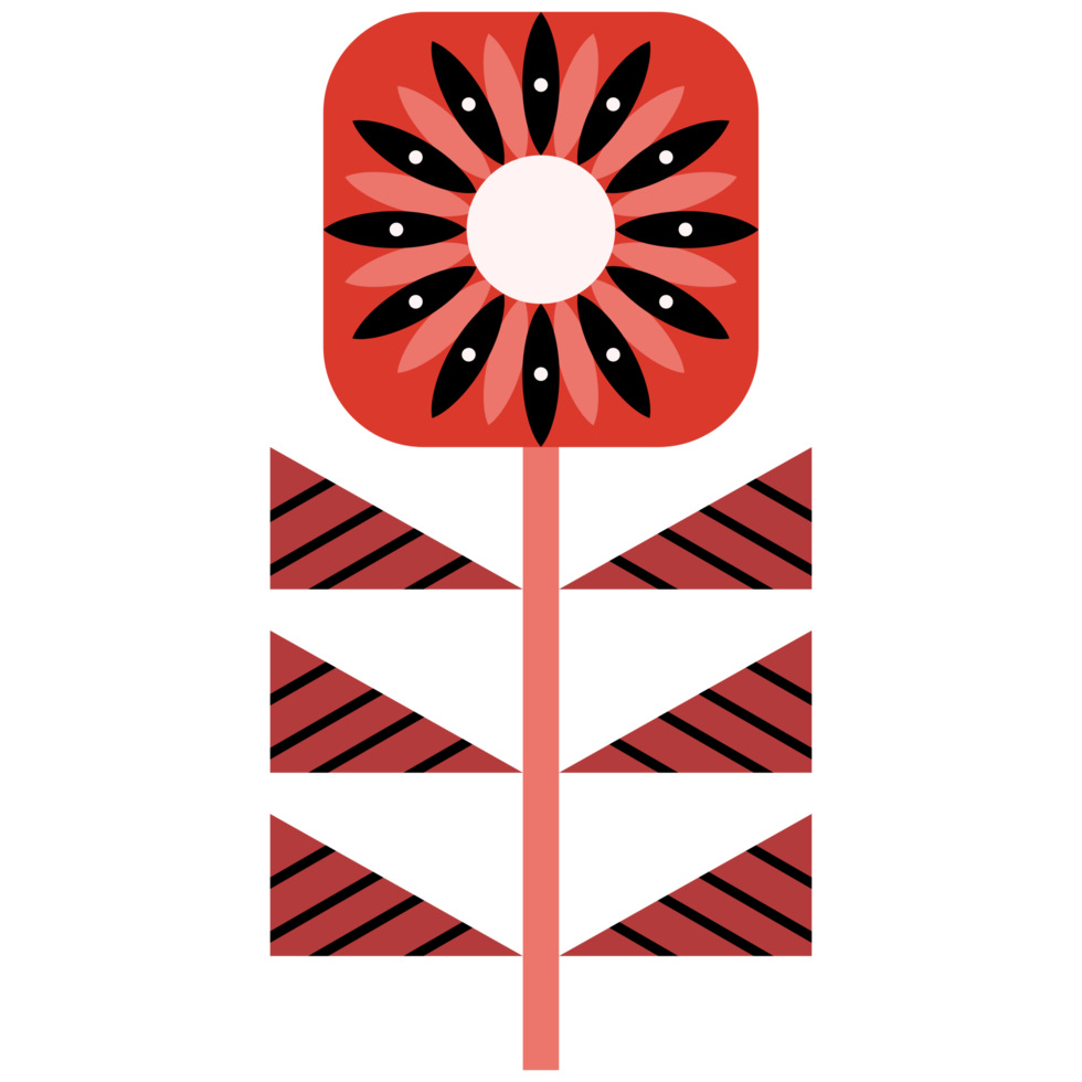 Scandinavian Folk Art Flower png