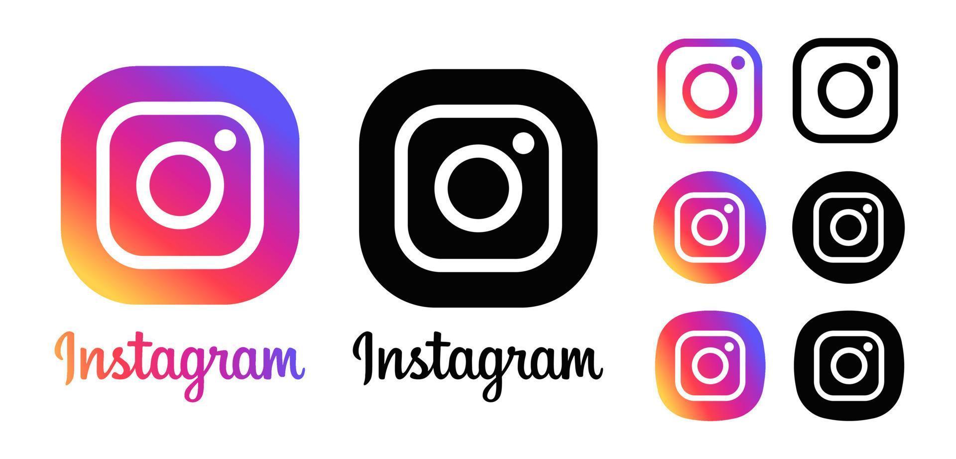 Instagram logo icon. Instagram logotype camera icon new colorful logo