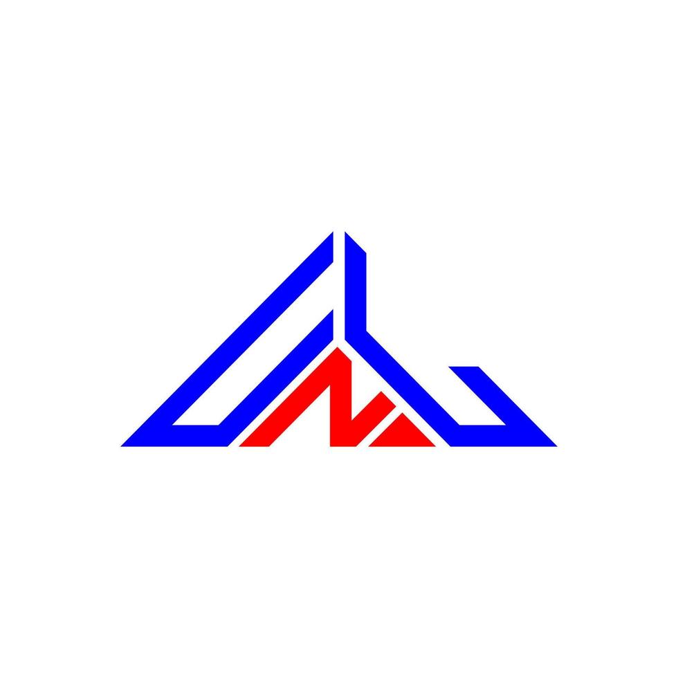 diseño creativo del logotipo de la letra unl con gráfico vectorial, un logotipo simple y moderno en forma de triángulo. vector