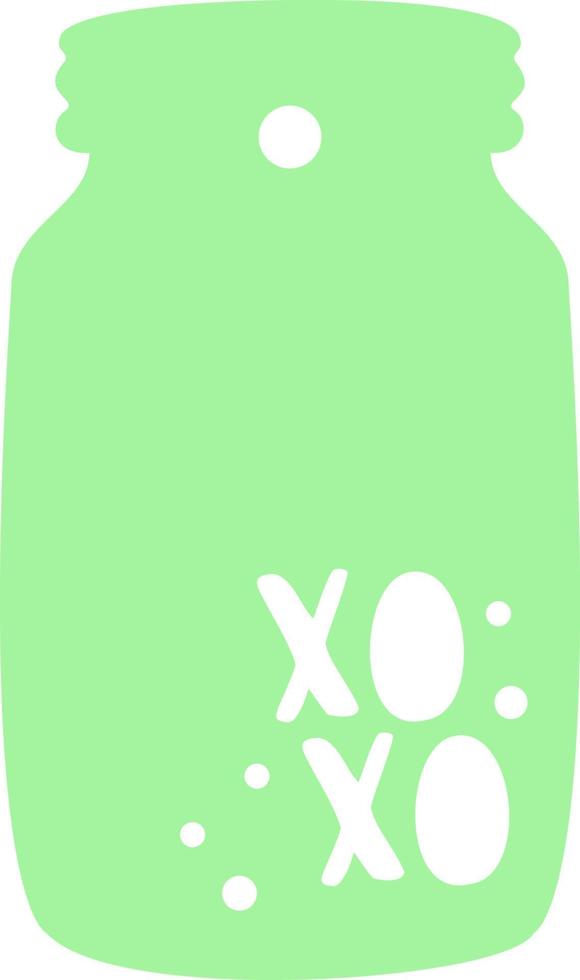 Tag in the form of a jar with the words ho ho. vector