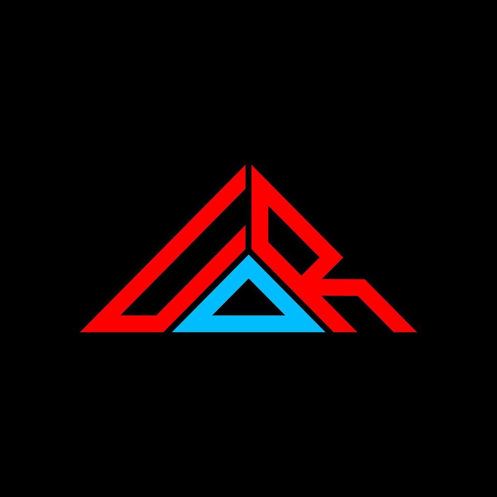 diseño creativo del logotipo de la letra udr con gráfico vectorial, logotipo simple y moderno de udr en forma de triángulo. vector