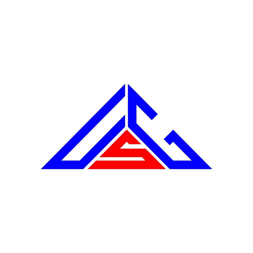 USG letter logo creative design with vector graphic, USG simple and modern logo in triangle shape.