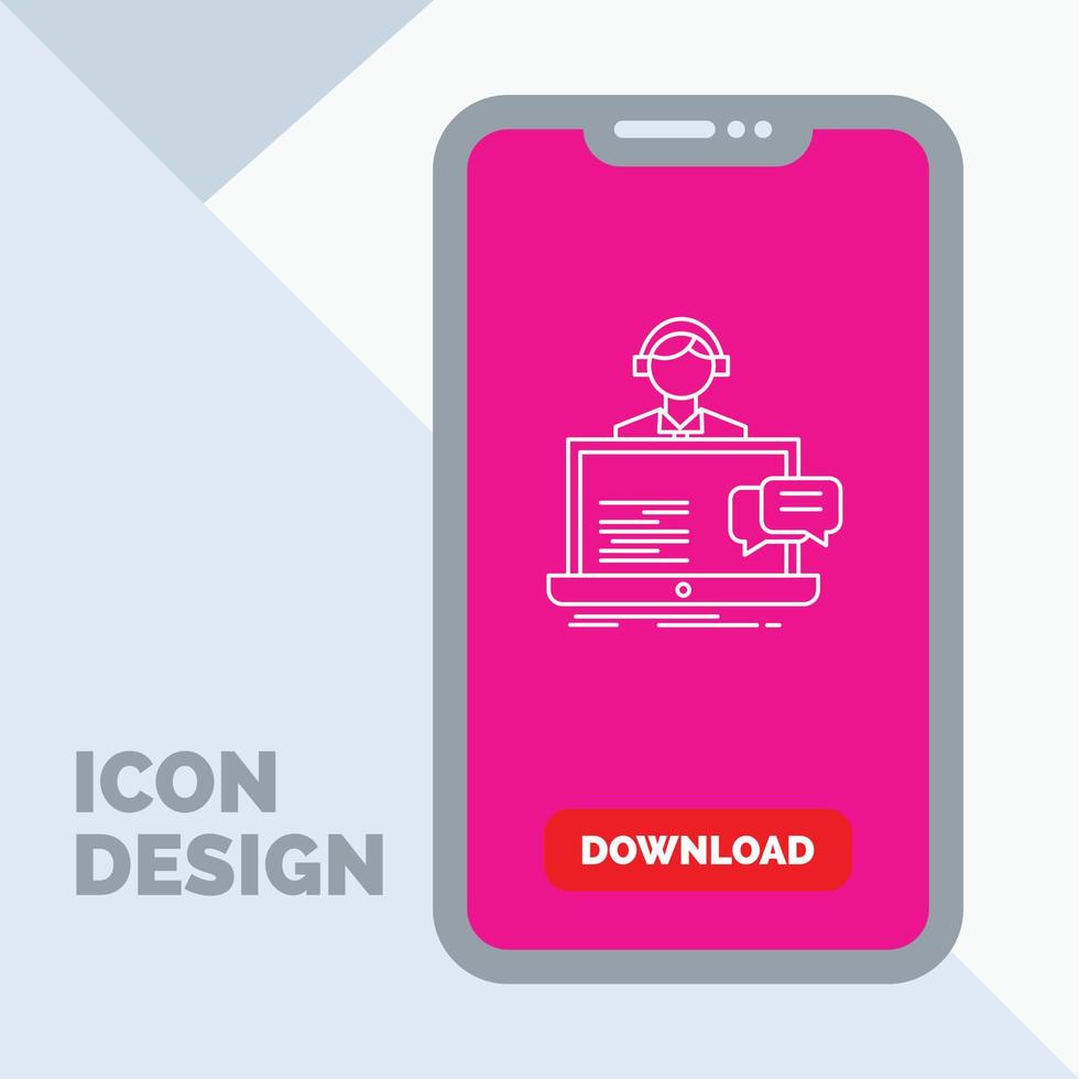 support. chat. customer. service. help Line Icon in Mobile for Download Page vector