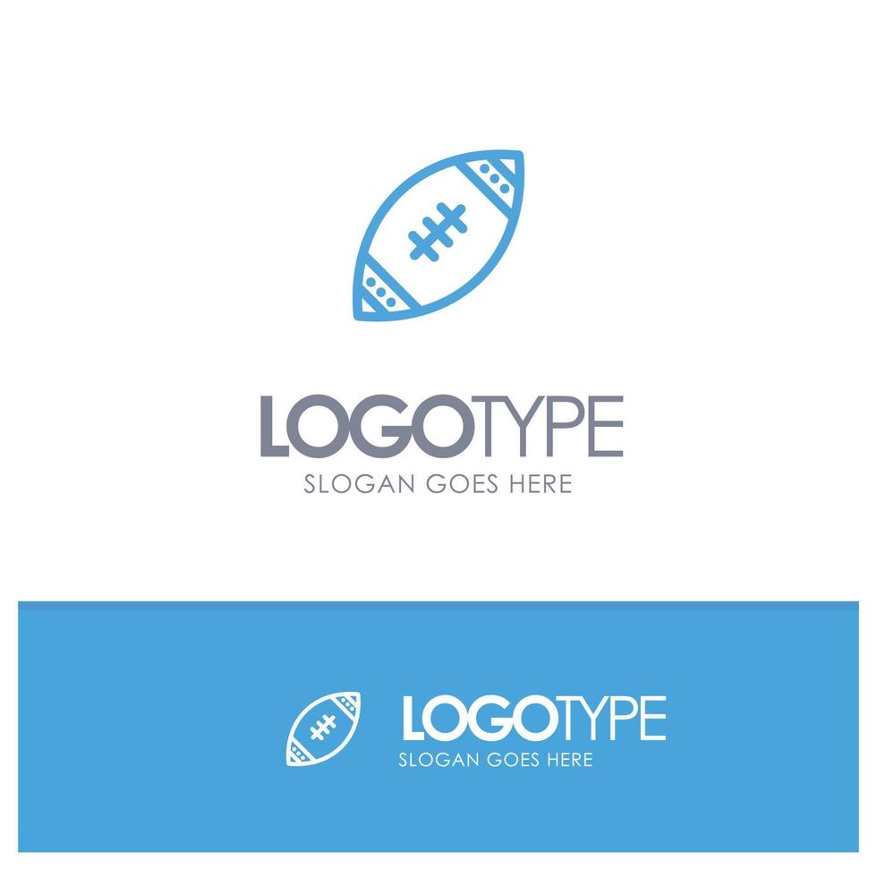 logotipo de contorno azul de rugby de la nfl de fútbol americano con lugar para el eslogan vector