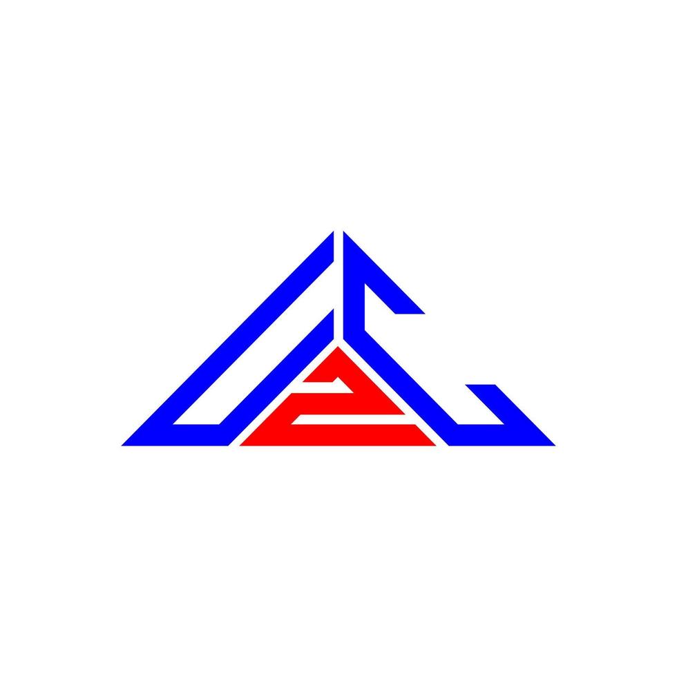 Diseño creativo del logotipo de la letra uzc con gráfico vectorial, logotipo simple y moderno de uzc en forma de triángulo. vector
