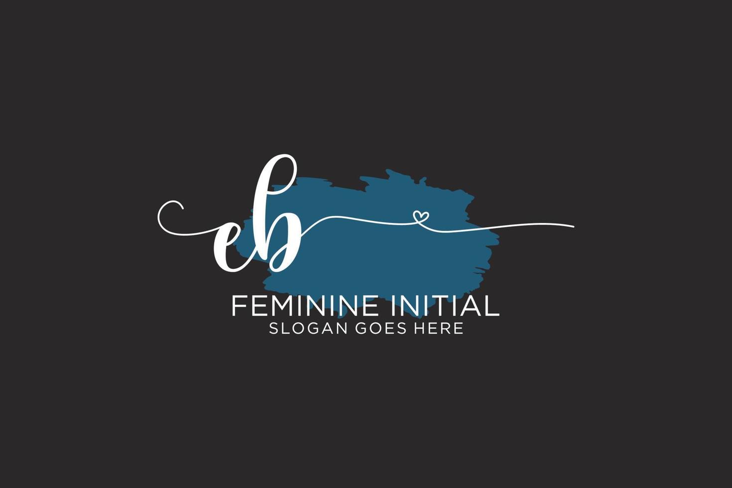 Initial EB beauty monogram and elegant logo design handwriting logo of initial signature, wedding, fashion, floral and botanical with creative template. vector