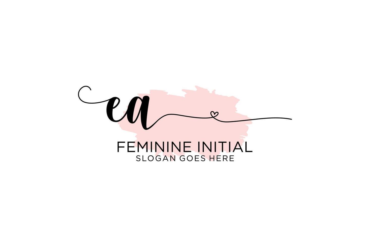 Initial EA beauty monogram and elegant logo design handwriting logo of initial signature, wedding, fashion, floral and botanical with creative template. vector