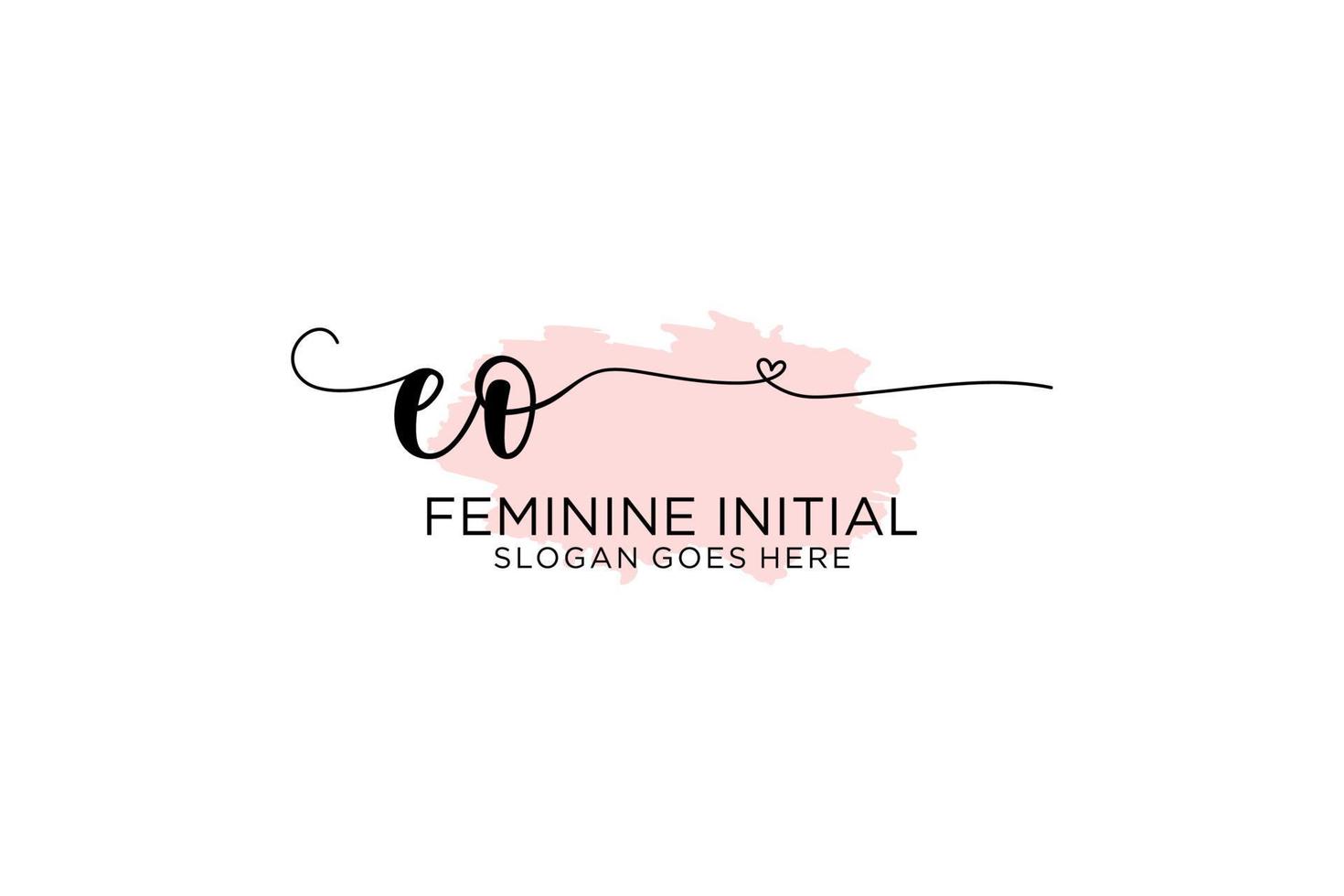 Initial EO beauty monogram and elegant logo design handwriting logo of initial signature, wedding, fashion, floral and botanical with creative template. vector