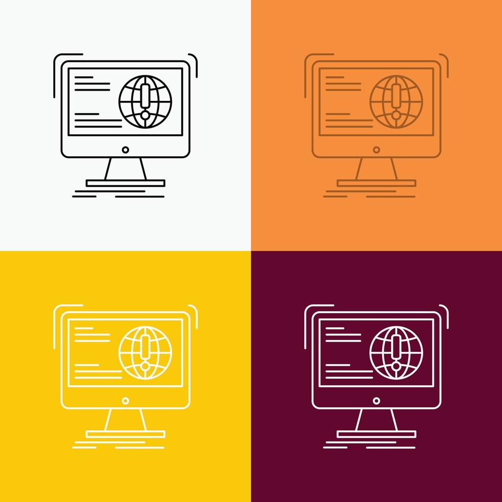 information. content. development. website. web Icon Over Various Background. Line style design. designed for web and app. Eps 10 vector illustration