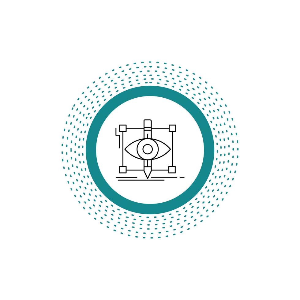 design. draft. sketch. sketching. visual Line Icon. Vector isolated illustration