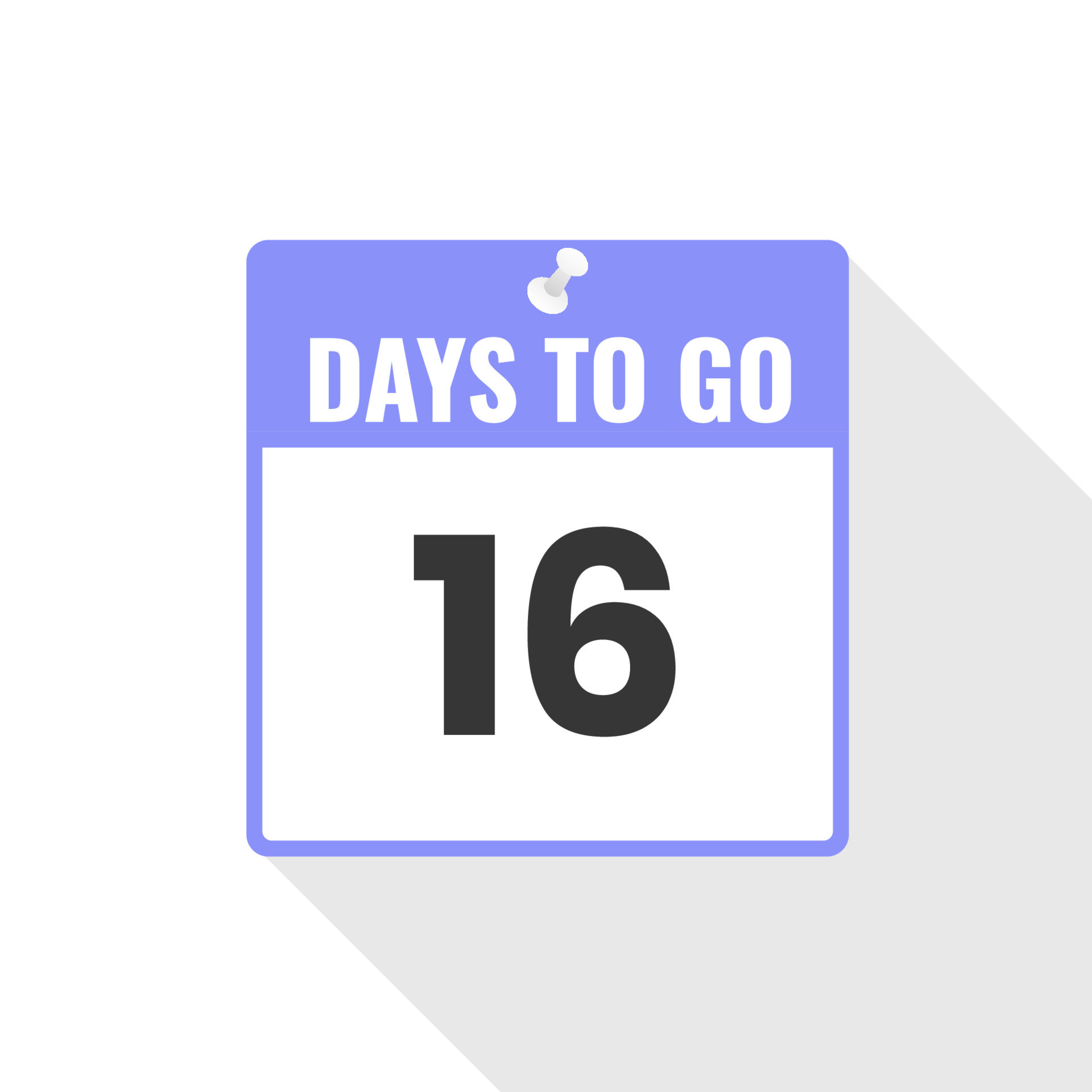 16 Days Left Countdown sales icon. 16 days left to go Promotional