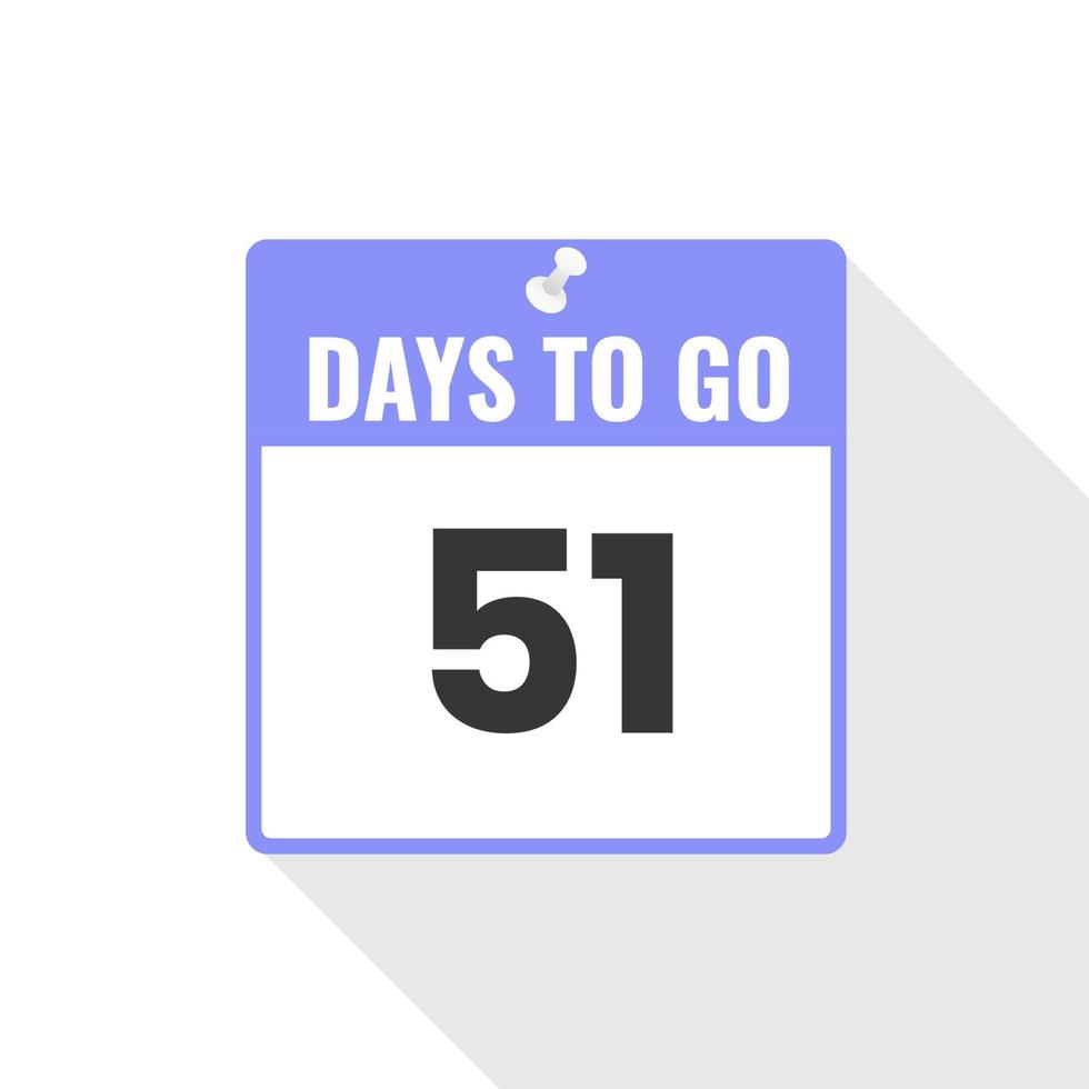 51 Days Left Countdown sales icon. 51 days left to go Promotional banner vector