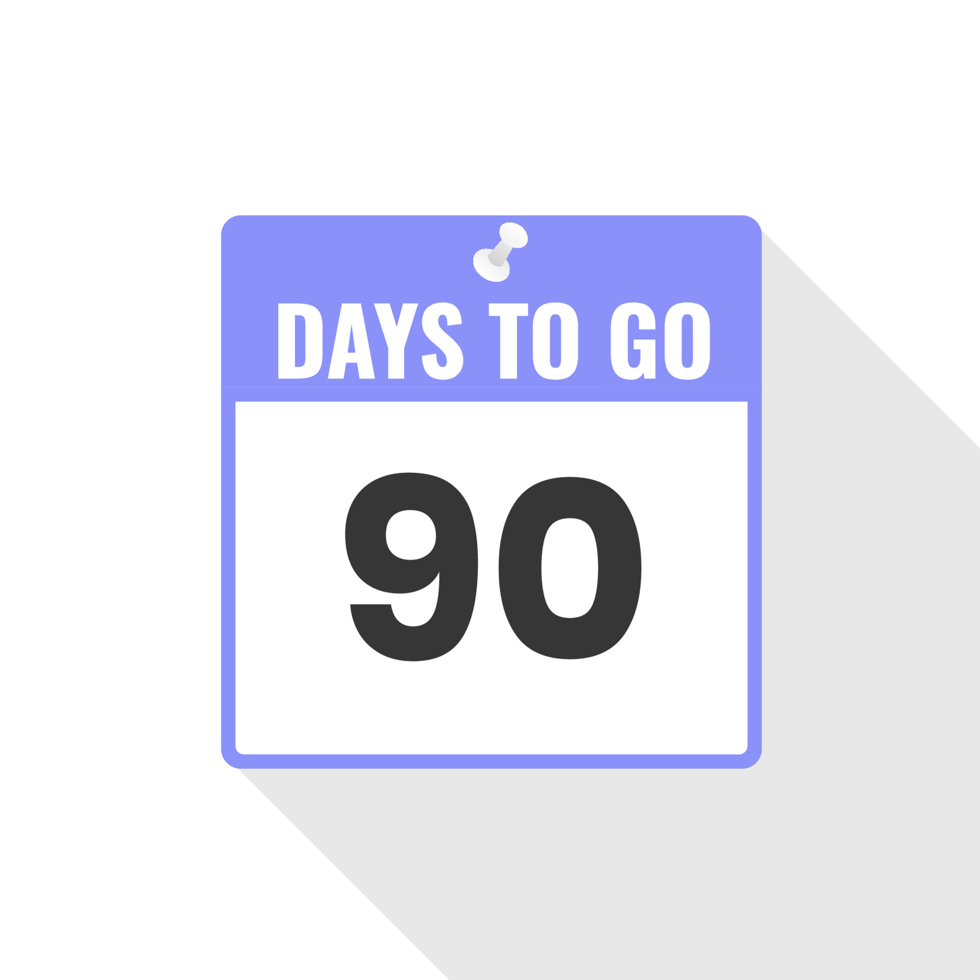 90 Days Left Countdown sales icon. 90 days left to go Promotional