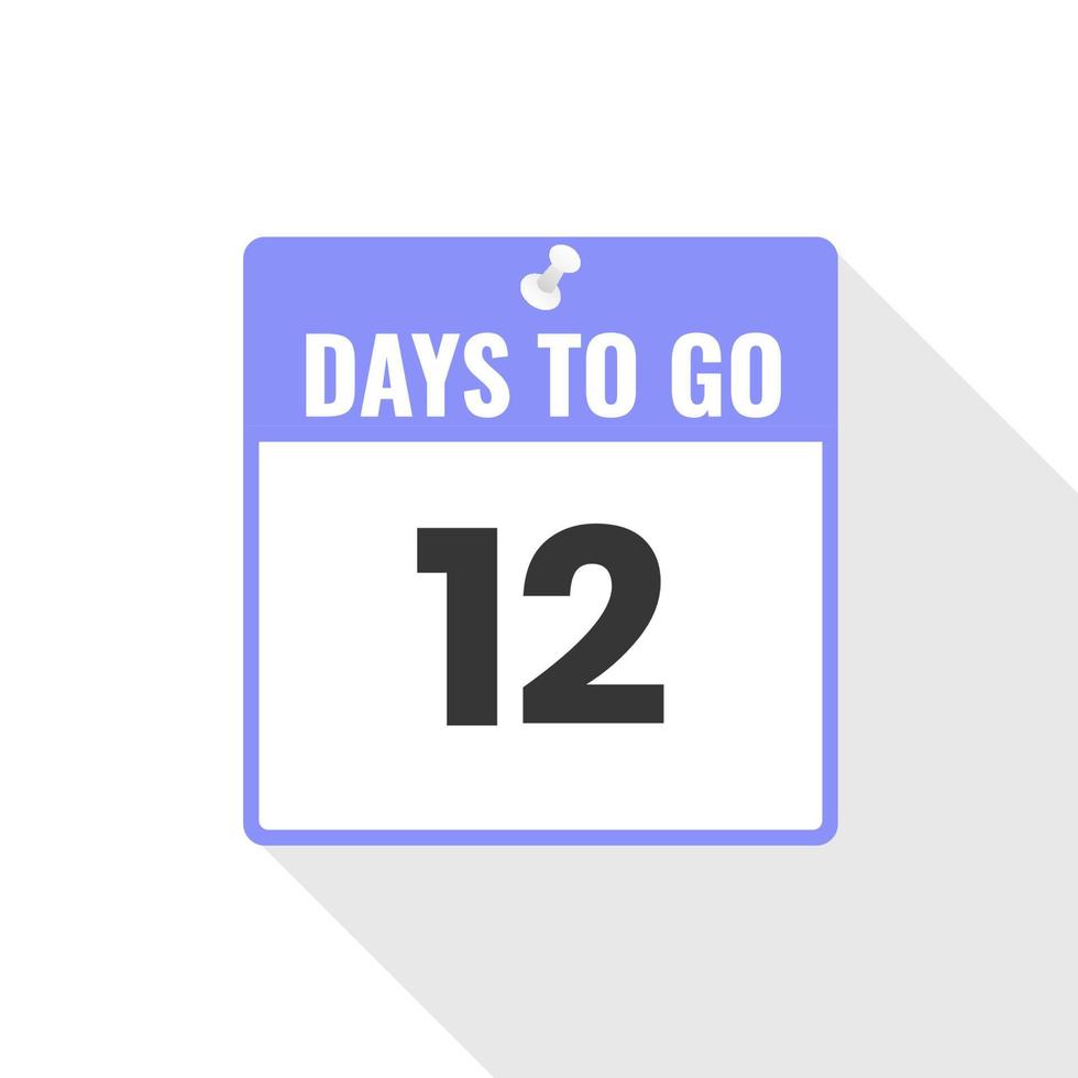 12 Days Left Countdown sales icon. 12 days left to go Promotional banner vector