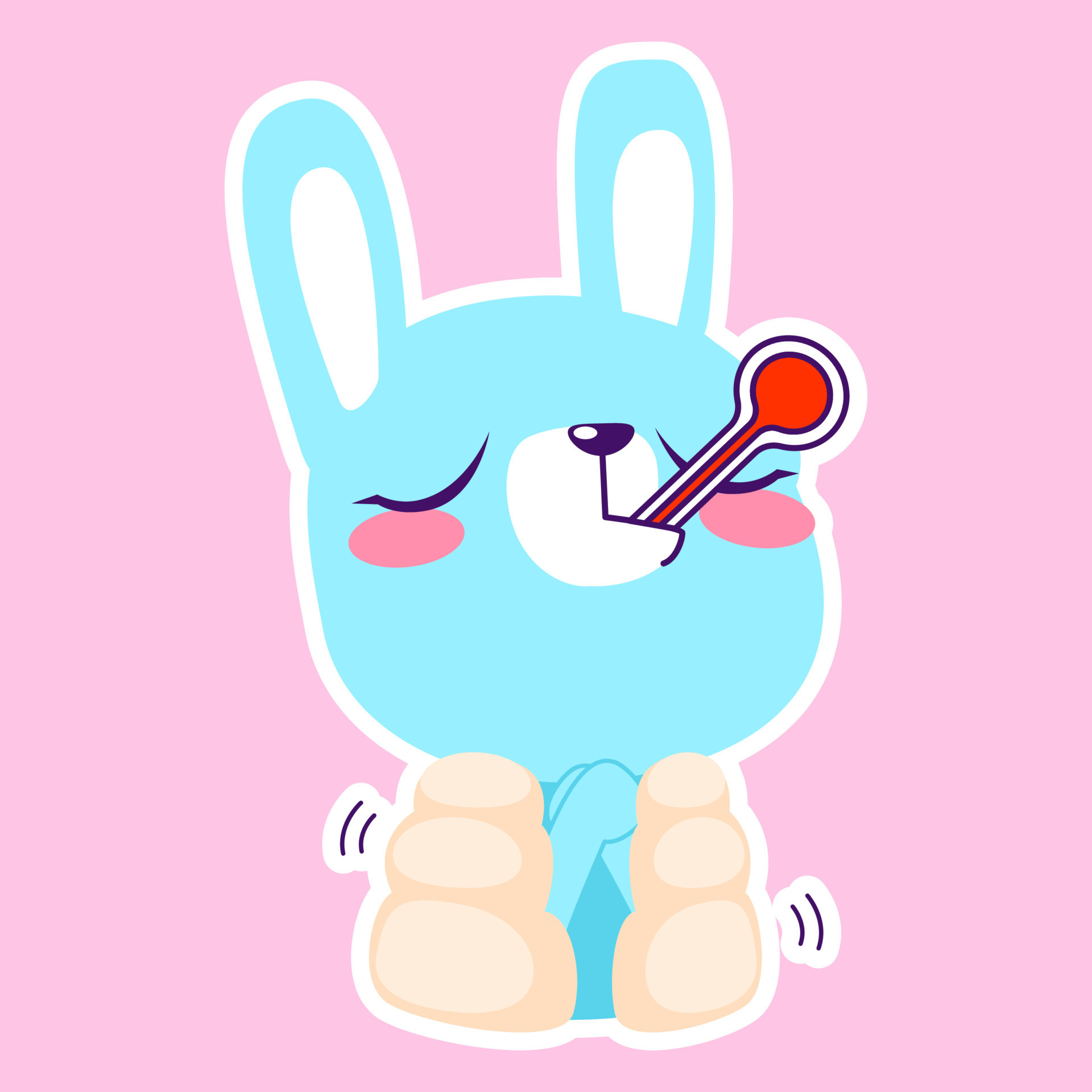 cute little bunny drawing cartoon, rabbit sticker 12960256 Vector Art ...