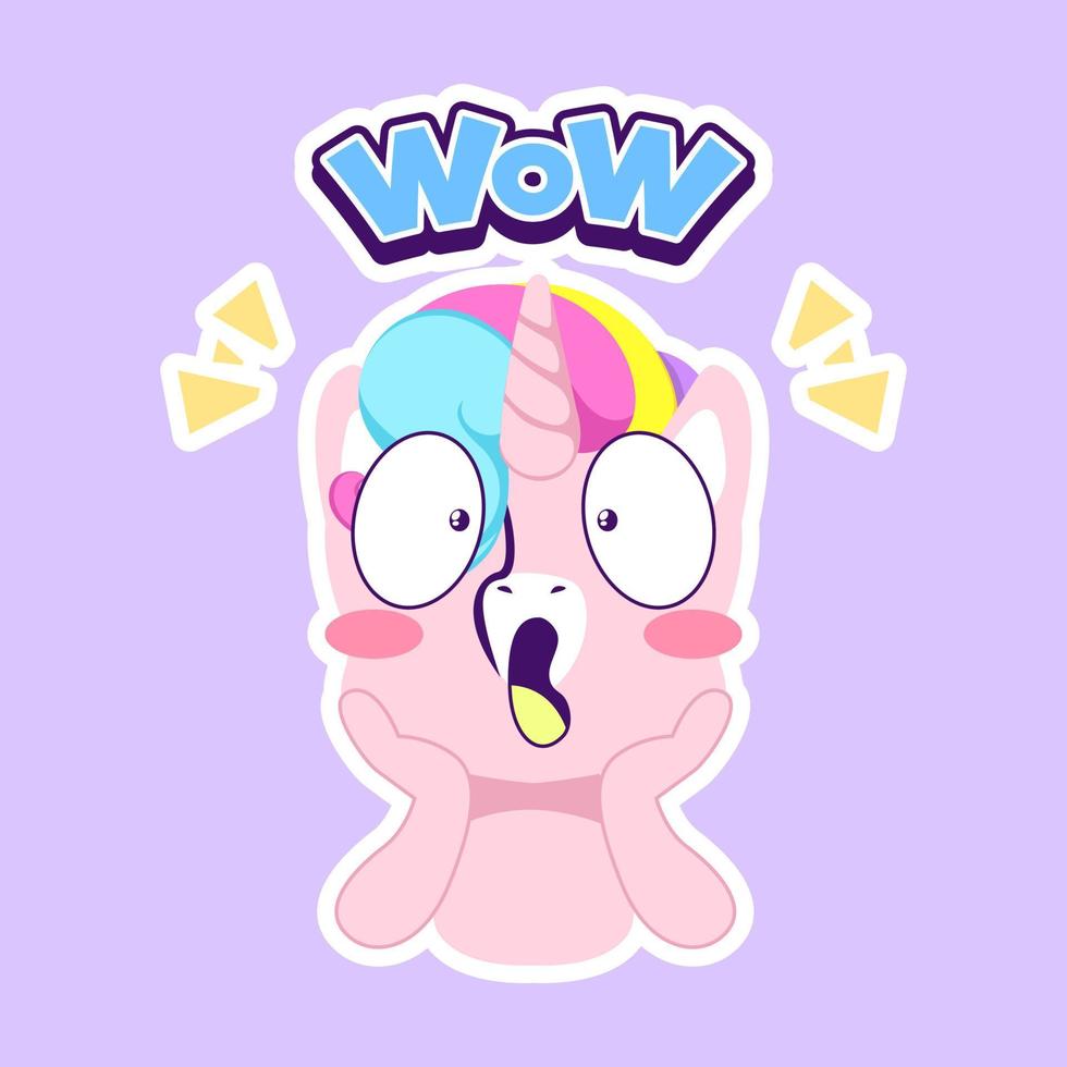 cute unicorn doodle sticker, unicorn illustration vector