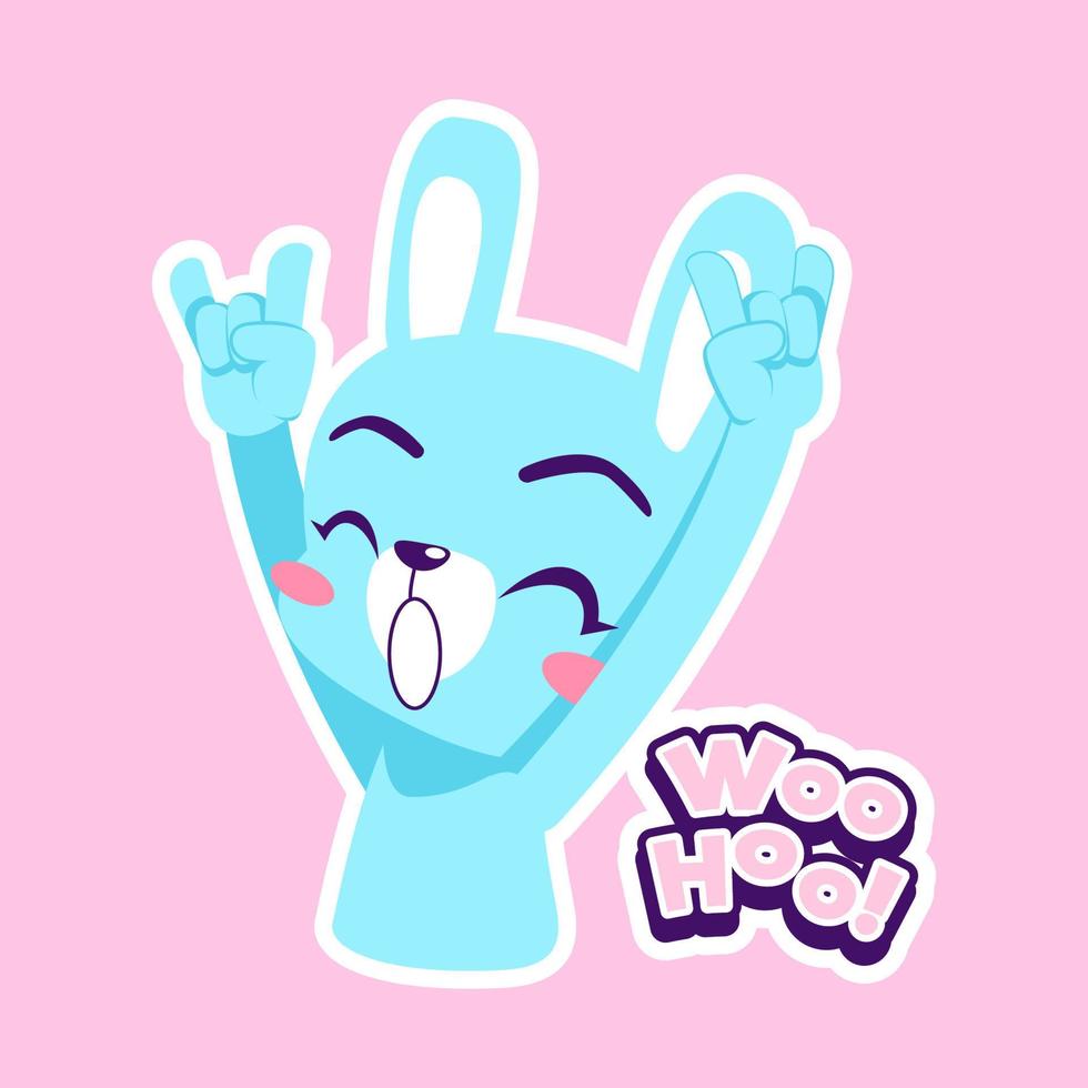 cute little bunny drawing cartoon, rabbit sticker vector