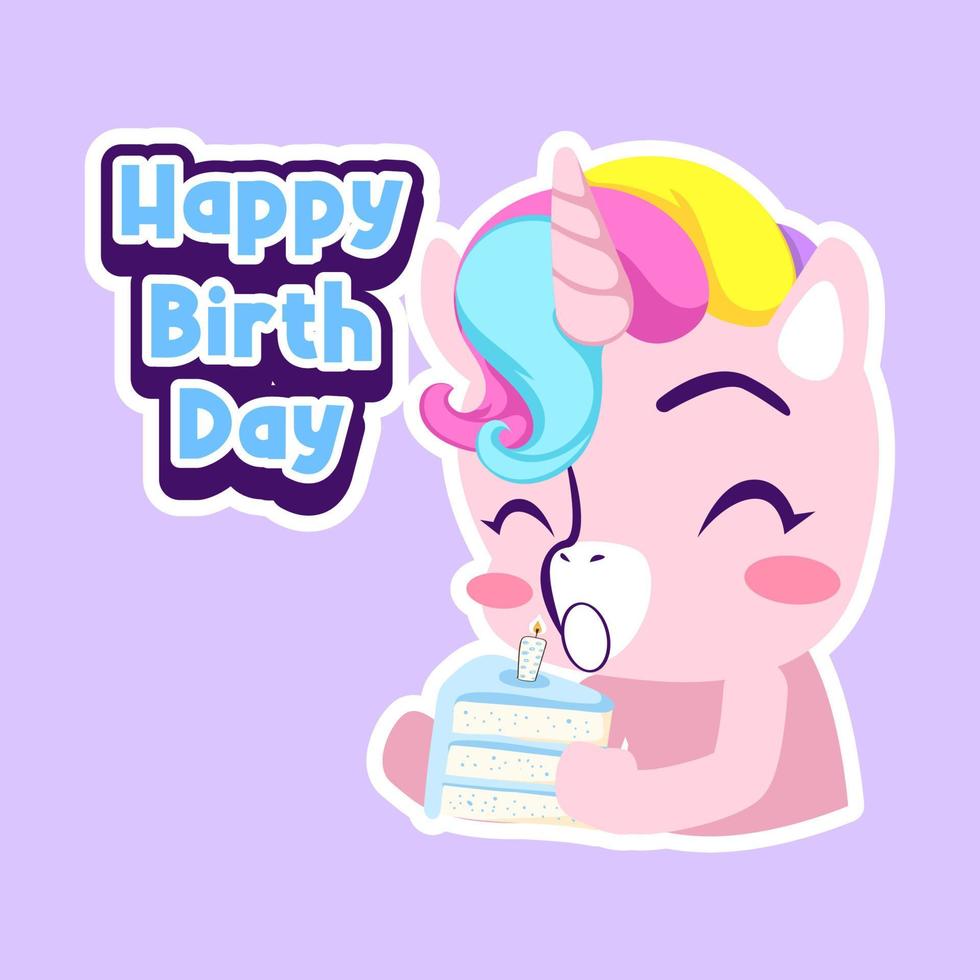 cute unicorn doodle sticker, unicorn illustration vector