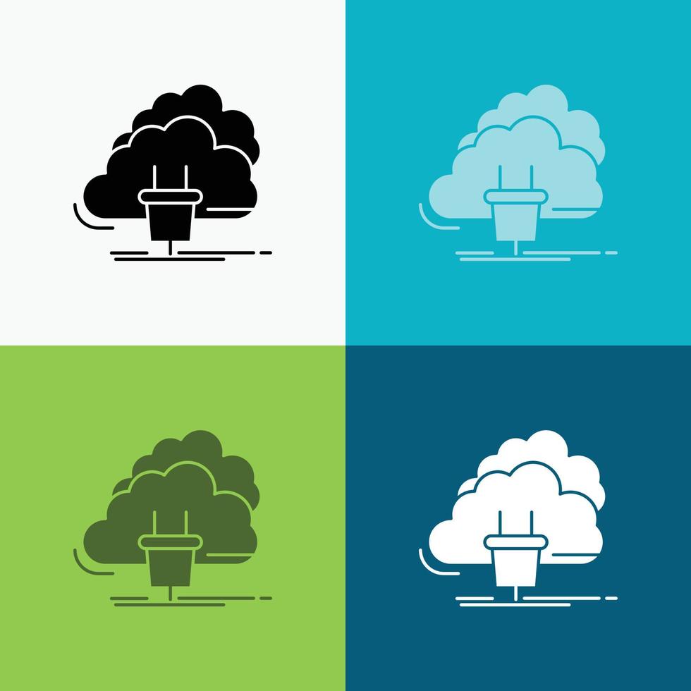 Cloud. connection. energy. network. power Icon Over Various Background. glyph style design. designed for web and app. Eps 10 vector illustration