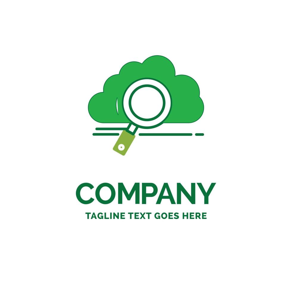 cloud. search. storage. technology. computing Flat Business Logo template. Creative Green Brand Name Design. vector