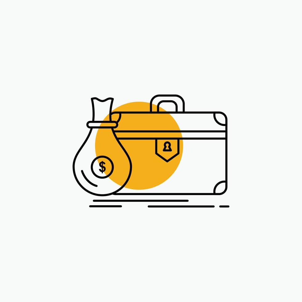 briefcase. business. case. open. portfolio Line Icon vector