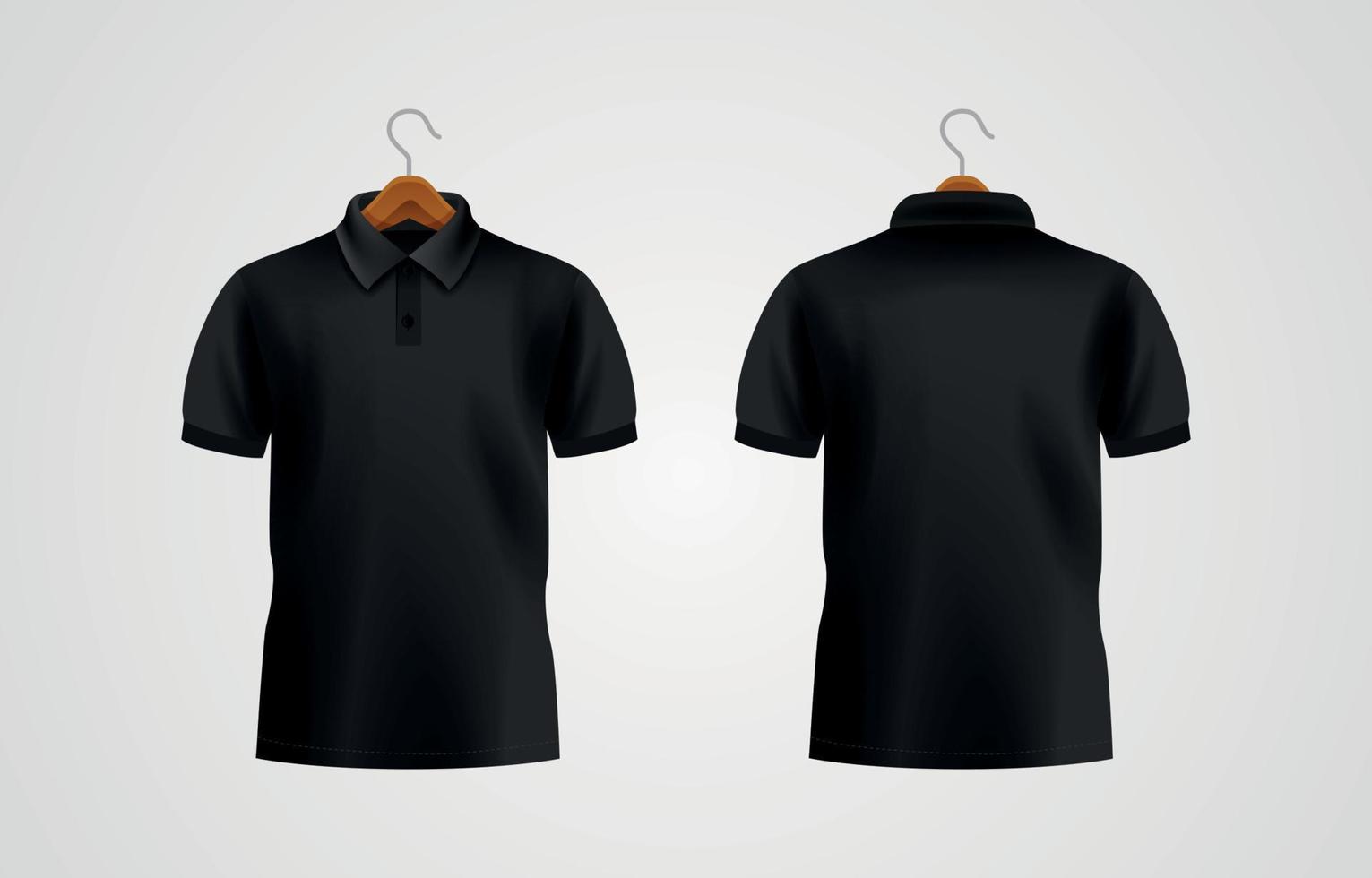 Realistic Black Polo T-Shirt Mock Up vector