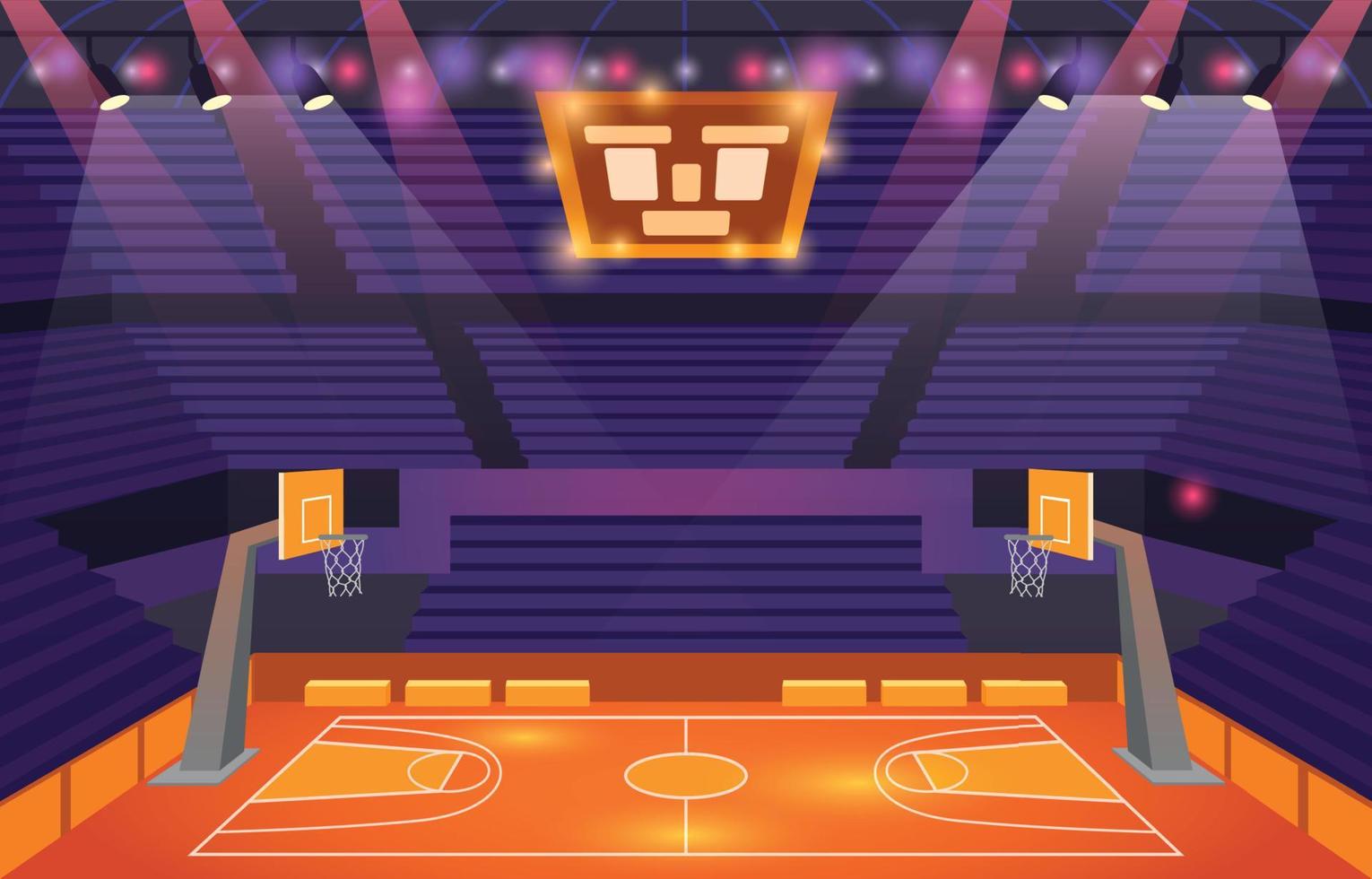 campo de juego de baloncesto interior vector