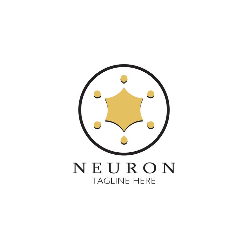 Neuron logo or nerve cell logo design,molecule logo illustration template icon with vector concept