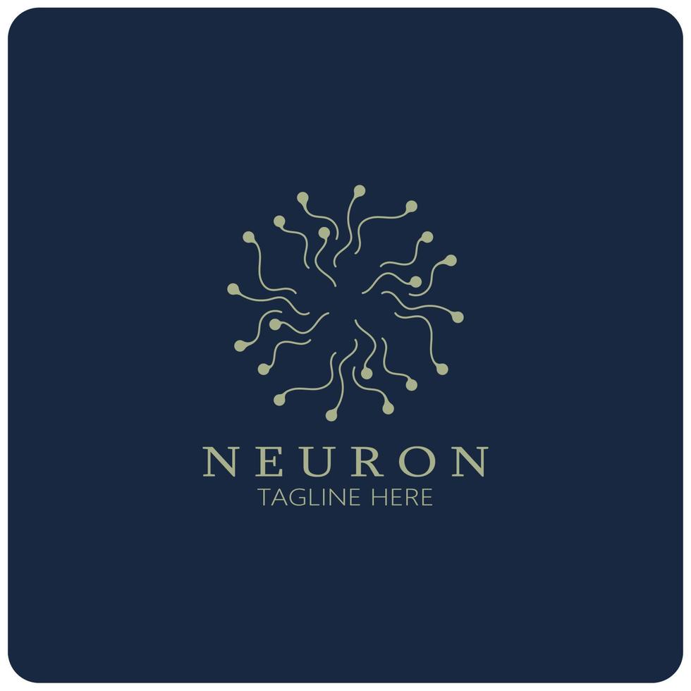 Neuron logo or nerve cell logo design,molecule logo illustration template icon with vector concept