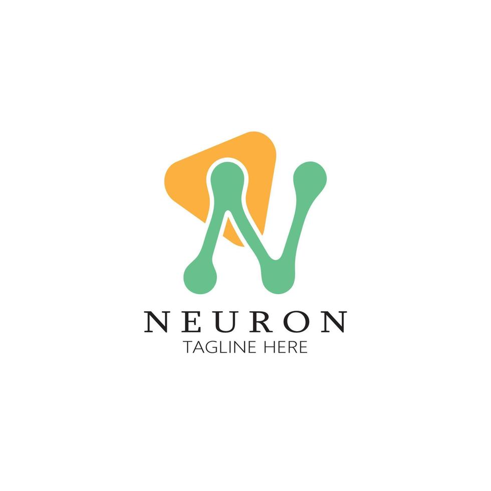 Neuron logo or nerve cell logo design,molecule logo illustration template icon with vector concept