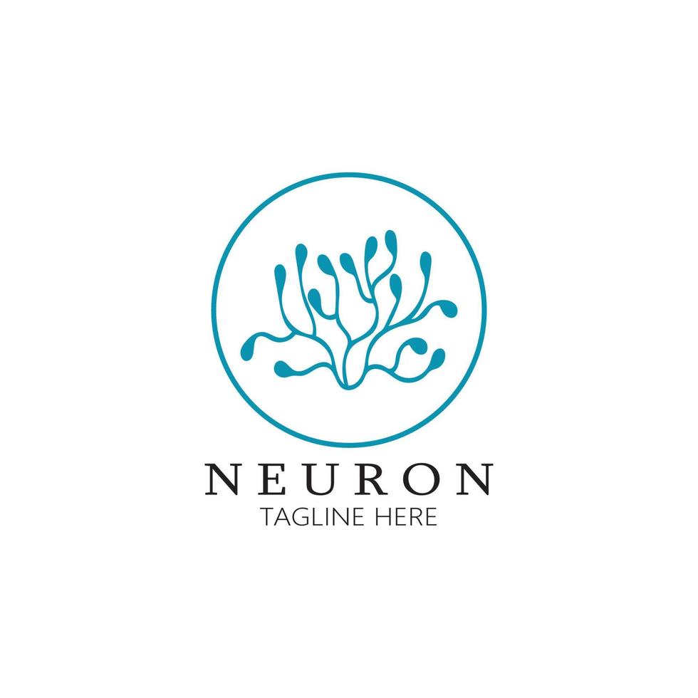 Neuron logo or nerve cell logo design,molecule logo illustration template icon with vector concept