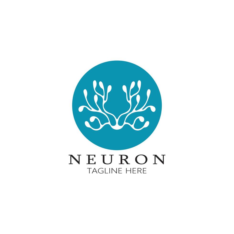 Neuron logo or nerve cell logo design,molecule logo illustration template icon with vector concept