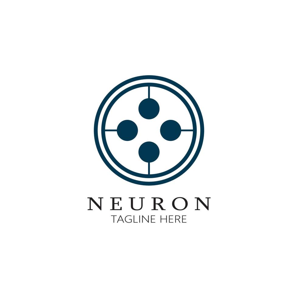 Neuron logo or nerve cell logo design,molecule logo illustration template icon with vector concept