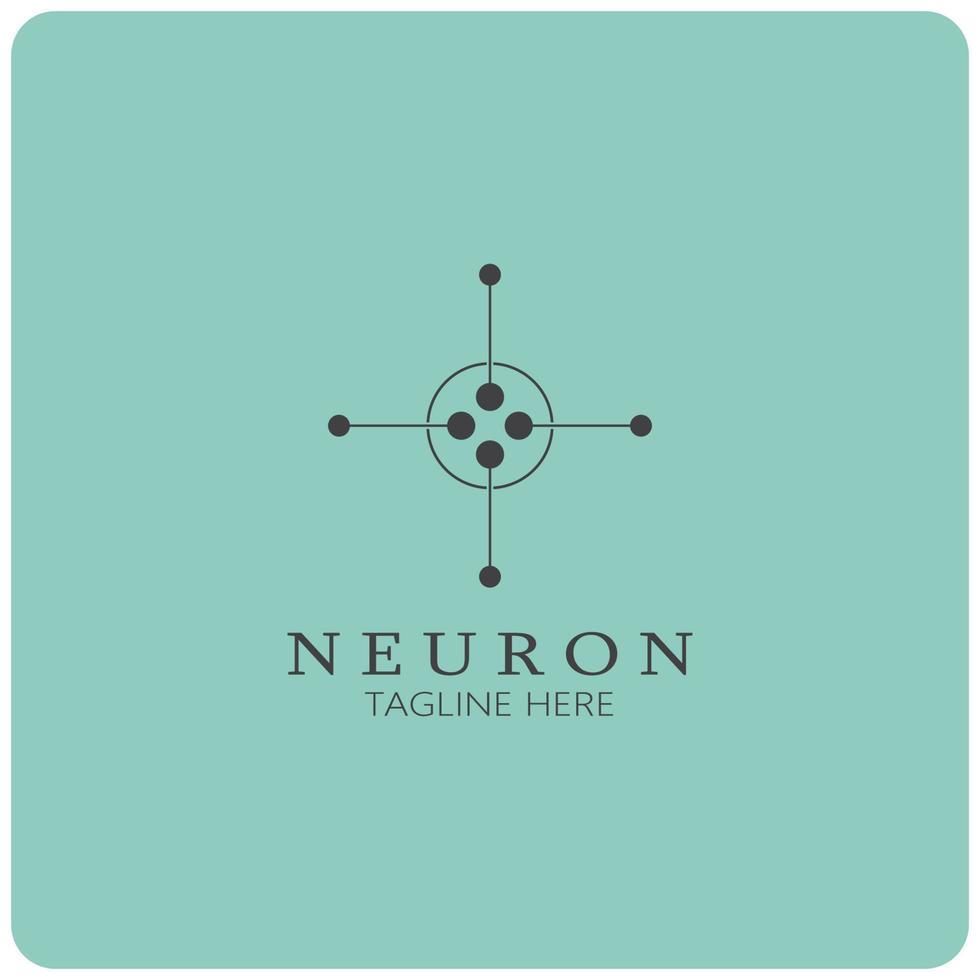 Neuron logo or nerve cell logo design,molecule logo illustration template icon with vector concept