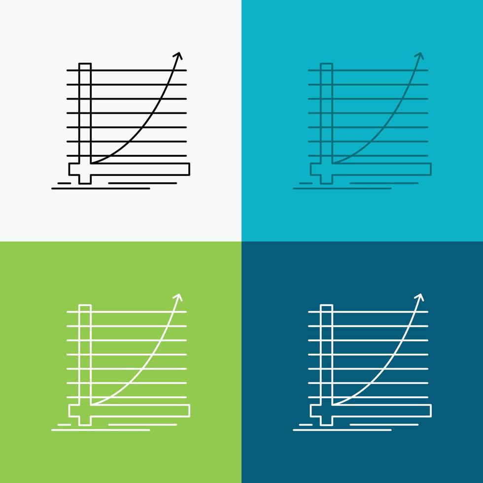Arrow. chart. curve. experience. goal Icon Over Various Background. Line style design. designed for web and app. Eps 10 vector illustration