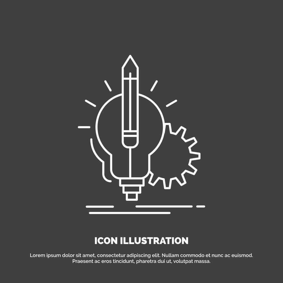 Idea. insight. key. lamp. lightbulb Icon. Line vector symbol for UI and UX. website or mobile application