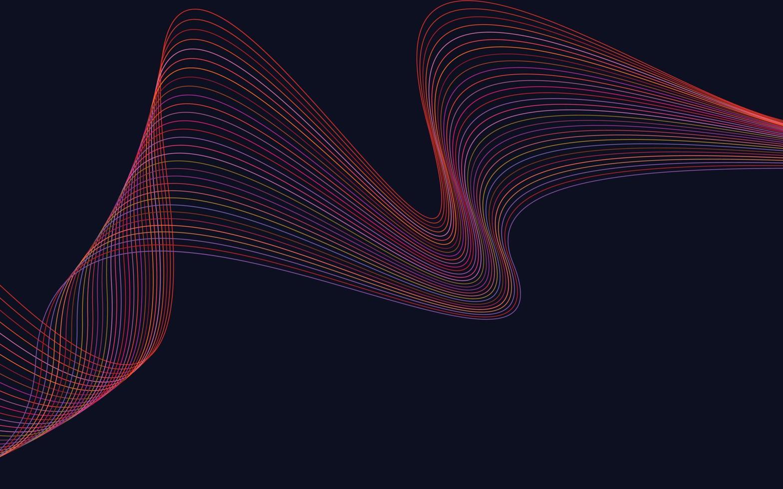 Wave with shadow. Abstract Red lines on a background vector