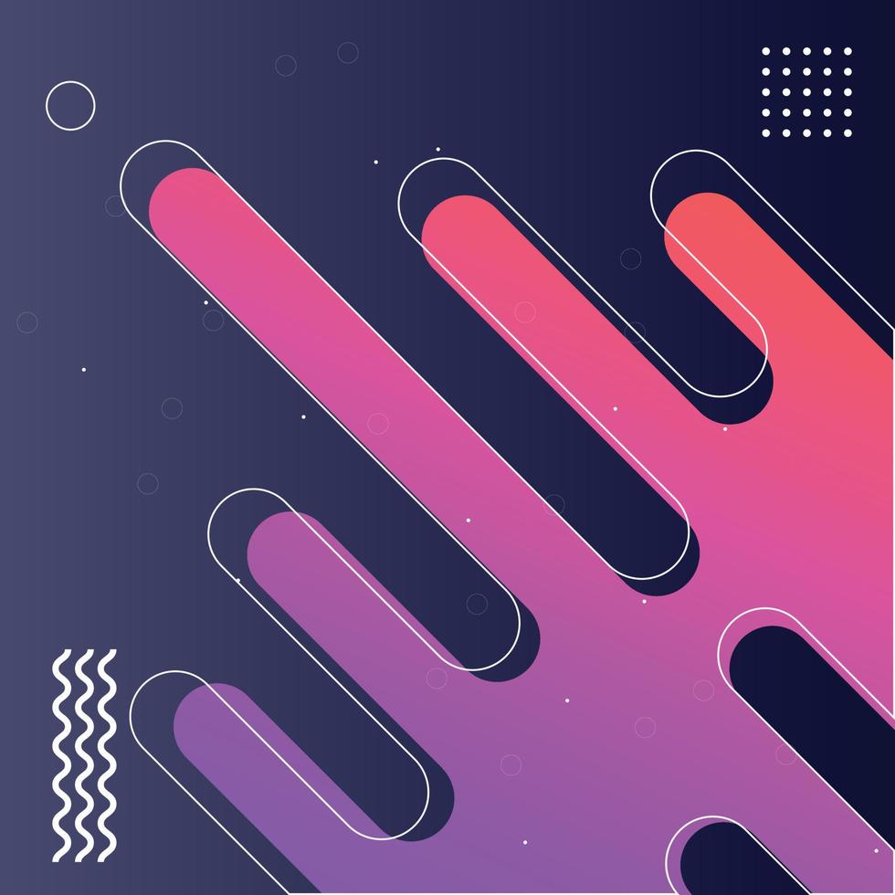 Original beautiful combination modern style abstraction with composition made of various rounded shapes in actual color palette. Vector illustration.