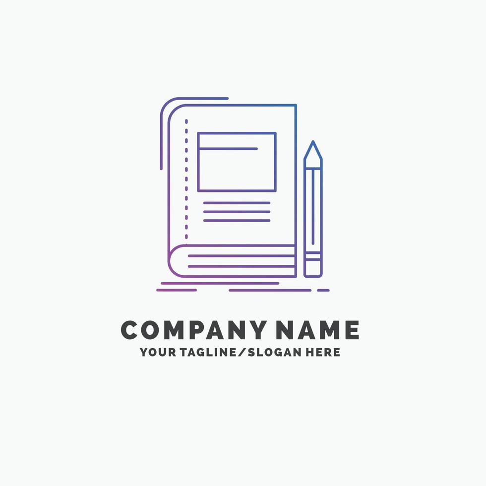 Book. business. education. notebook. school Purple Business Logo