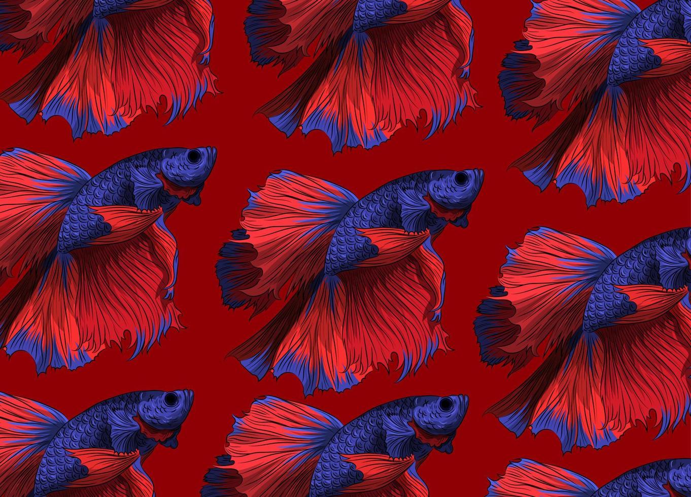 patrón de peces de colores vector 3d