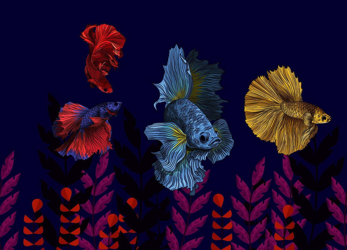 pescado arte vectorial 3d colorido vector