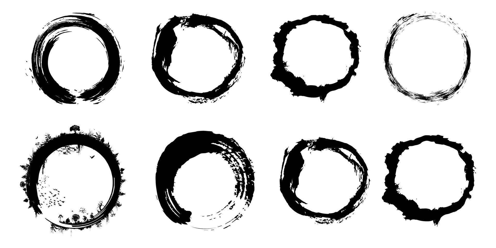 circle symbol water brush art vector