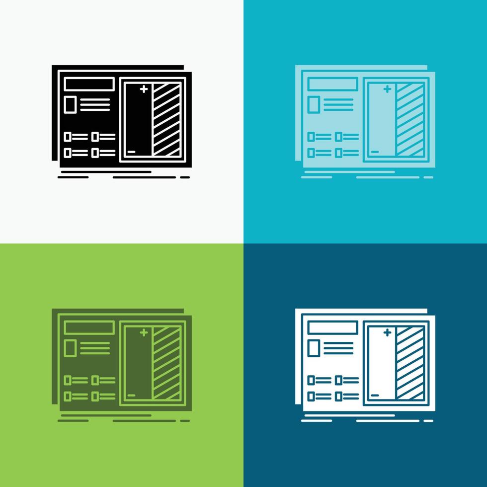 Blueprint. design. drawing. plan. prototype Icon Over Various Background. glyph style design. designed for web and app. Eps 10 vector illustration