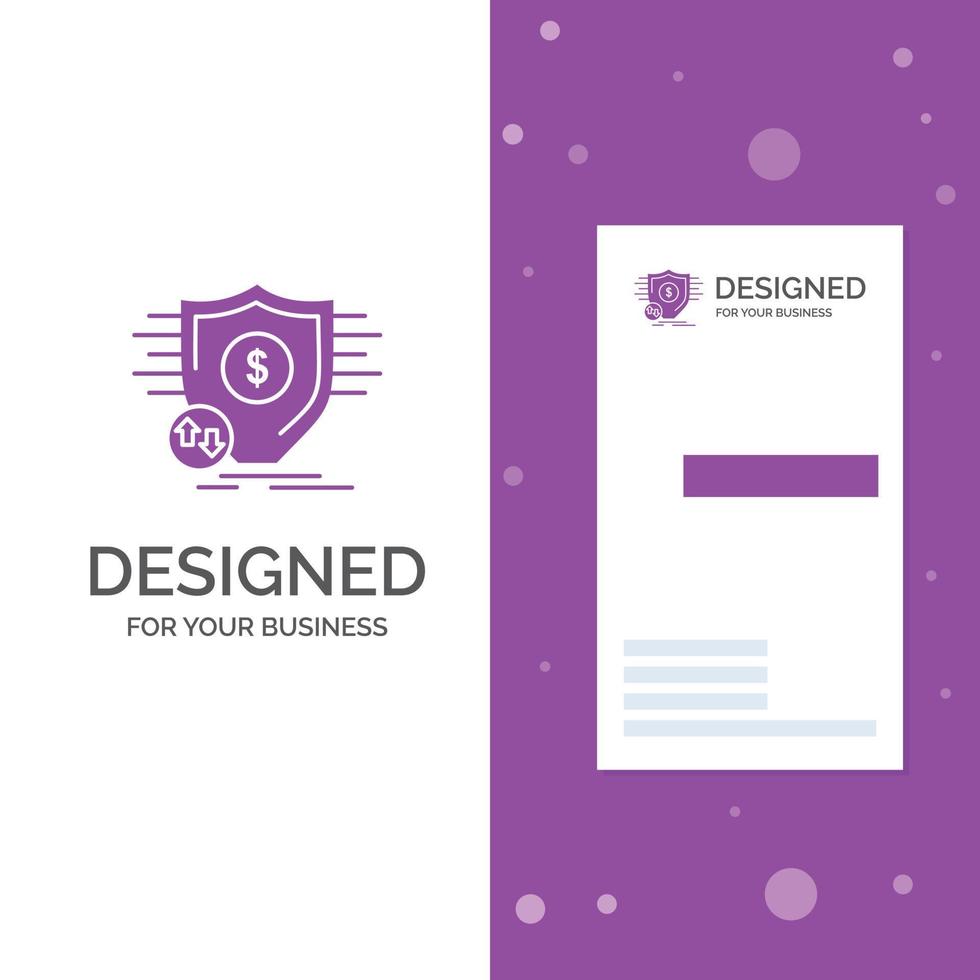 Business Logo for Finance. financial. money. secure. security. Vertical Purple Business .Visiting Card template. Creative background vector illustration