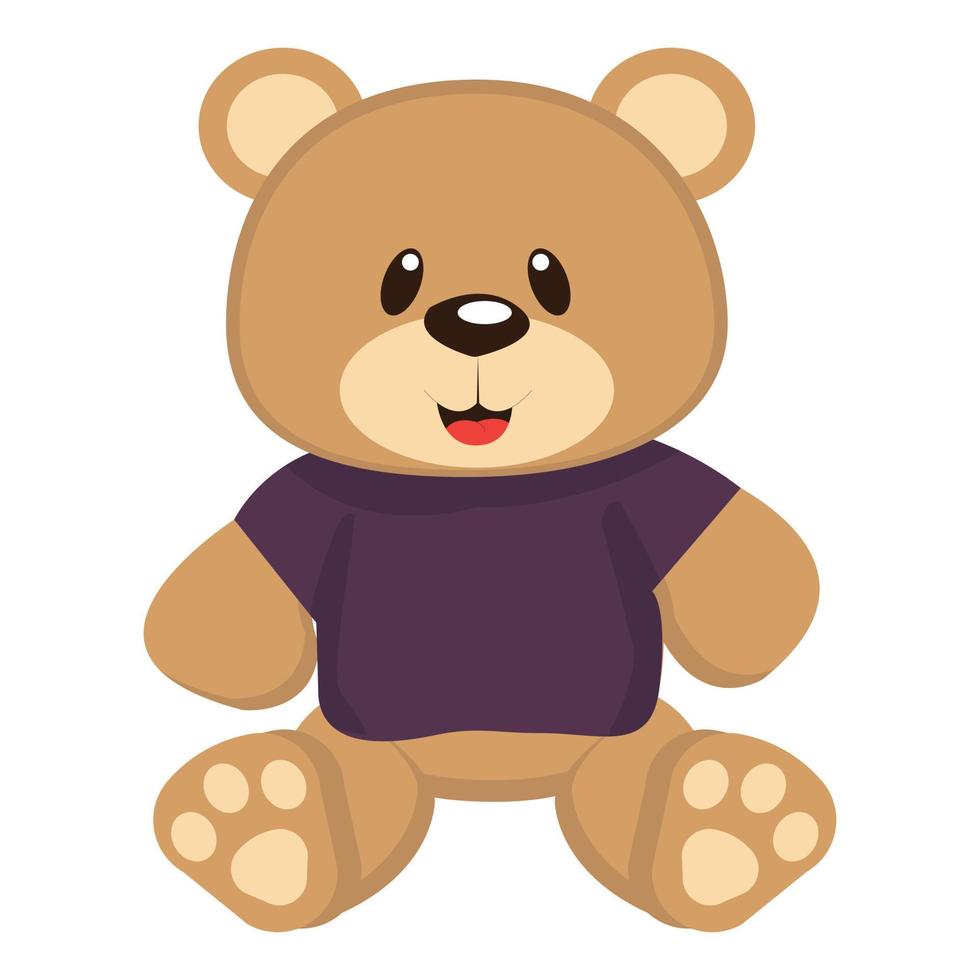 Cute teddy bear in a T-shirt. Vector illustration isolated on white ...